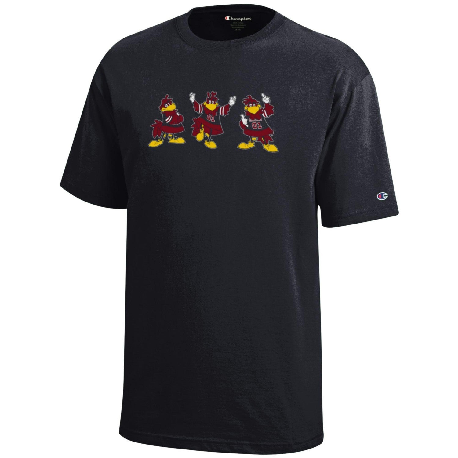 SOUTH CAROLINA GAMECOCKS BLACK 3 COCKY YOUTH TEE