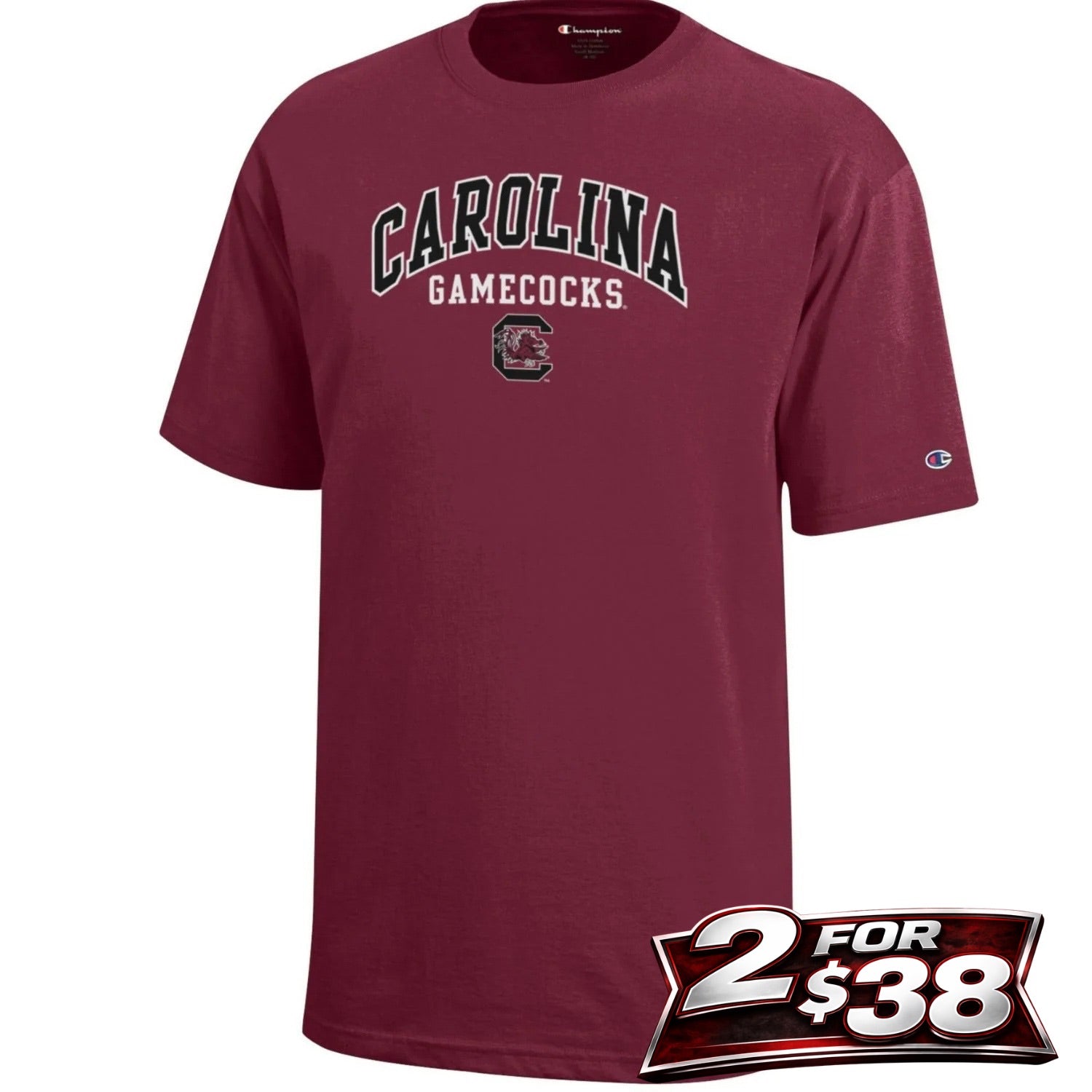 SOUTH CAROLINA GAMECOCKS GARNET ARCH CAROLINA TEE