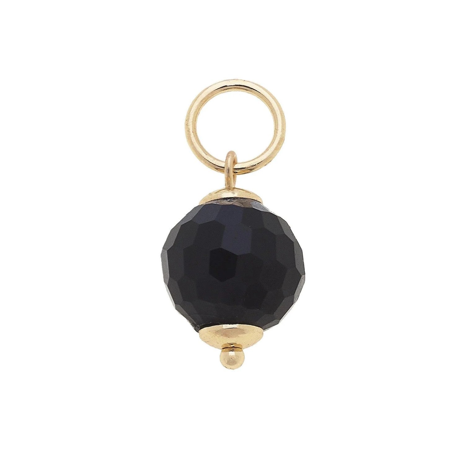 GOLD TONE BLACK RESIN BEAD CHARM