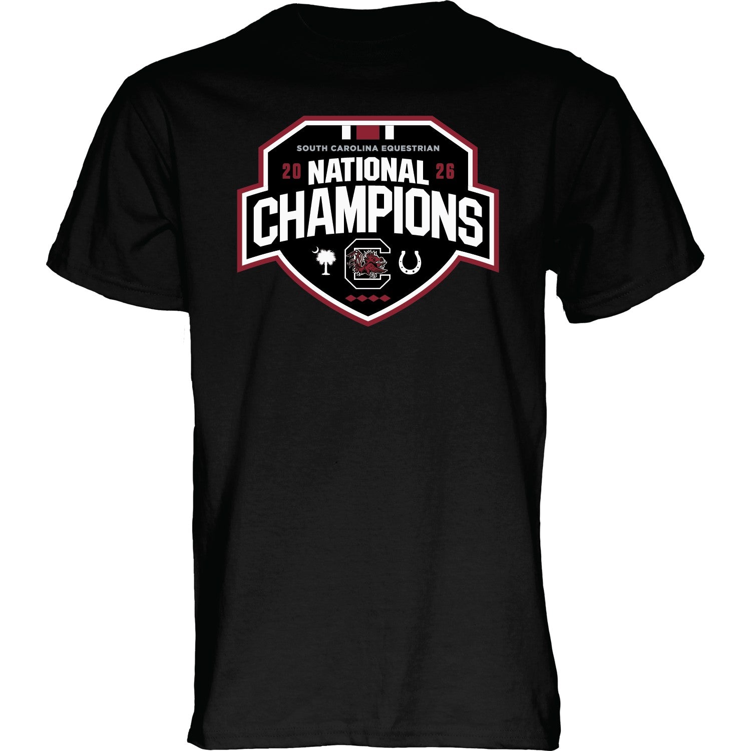 SOUTH CAROLINA GAMECOCKS BLACK EQUESTRIAN NATIONAL CHAMP TEE