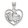 SOUTH CAROLINA STERLING SILVER GAMECOCK IN HEART PENDANT