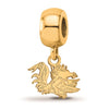 SOUTH CAROLINA GOLD PLATED STERLING SILVER GAMECOCK DANGLE BEAD