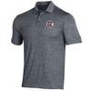 GRAY UA PERFORMANCE POLO 2.0 WITH BLOCK C IN WHITE CIRCLE