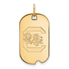 SOUTH CAROLINA GOLD PLATED STERLING SILVER SMALL BLOCK C DOG TAG PENDANT