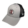 GRAY AND BLACK BLOCK C IN CIRCLE 940 TRUCKER HAT