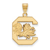 SOUTH CAROLINA GOLD PLATED STERLING SILVER LARGE BLOCK C PENDANT