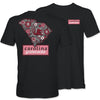 SOUTH CAROLINA GAMECOCKS STATE WITH FLOWERS T-SHIRT